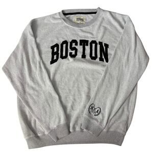 New York Popular “BOSTON” Sweatshirt Size Women’s XL Heather Gray Crew Neck